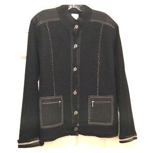 Chico’s black thin wool jacket